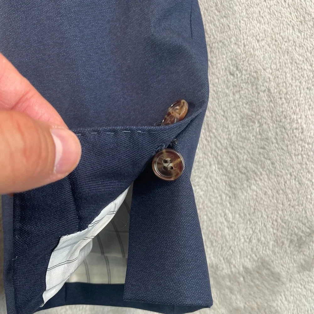 SuitSupply‎ 2-Button 120's Wool Suit 40L Blue Trousers 33x34 Surgeons Cuffs CEO